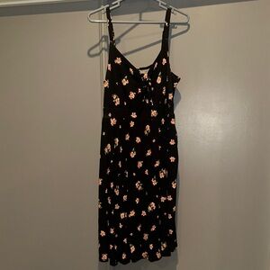 Torrid size 2 super soft Floral Black midi Dress